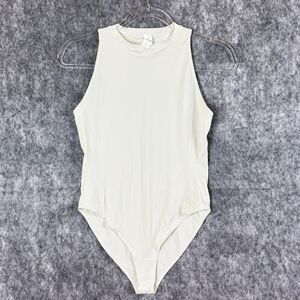 Lululemon Wundermost Ultra-Soft Nulu High-Neck Sleeveless Bodysuit Bone Sz Sm